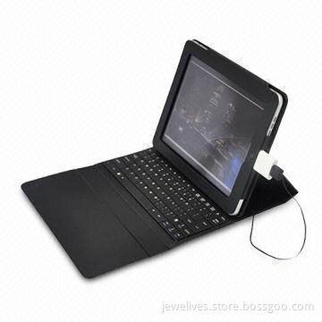 Leather Case for Apple's iPad, with Rear 30-pin Connector and Wired Keyboard